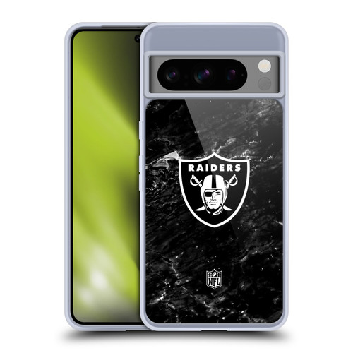 NFL Las Vegas Raiders Artwork Marble Soft Gel Case for Google Pixel 8 Pro