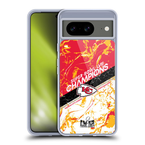 NFL 2024 Super Bowl LVIII Champions Kansas City Chiefs Marble Soft Gel Case for Google Pixel 8