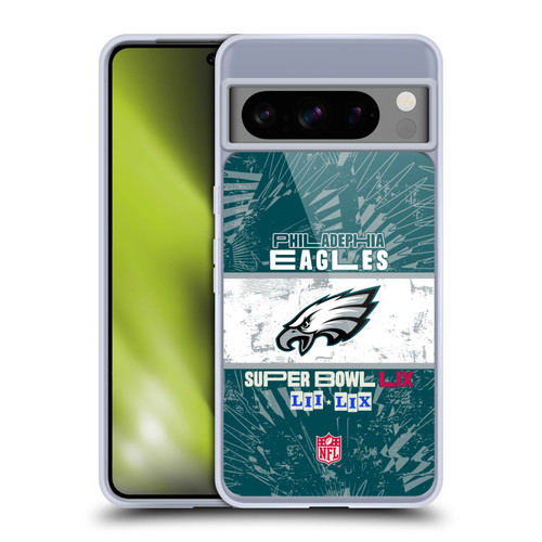 NFL 2025 Super Bowl LIX Champions Eagles All Wins Soft Gel Case for Google Pixel 8 Pro