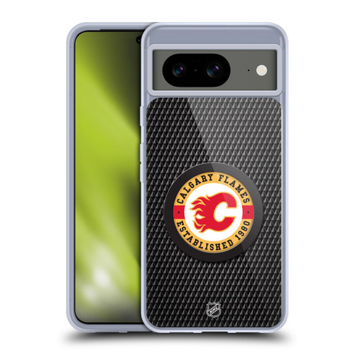 NHL Calgary Flames Puck Texture Soft Gel Case for Google Pixel 8