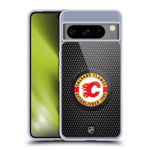 NHL Calgary Flames Puck Texture Soft Gel Case for Google Pixel 8 Pro