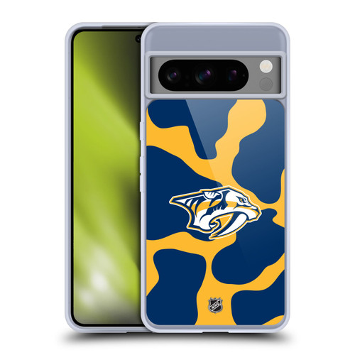 NHL Nashville Predators Cow Pattern Soft Gel Case for Google Pixel 8 Pro