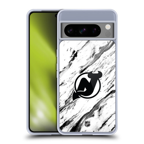 NHL New Jersey Devils Marble Soft Gel Case for Google Pixel 8 Pro