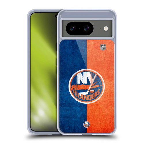 NHL New York Islanders Half Distressed Soft Gel Case for Google Pixel 8