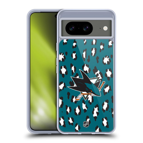 NHL San Jose Sharks Leopard Pattern Soft Gel Case for Google Pixel 8