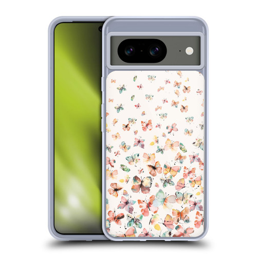 Ninola Mix Patterns Watercolor Butterflies Soft Gel Case for Google Pixel 8