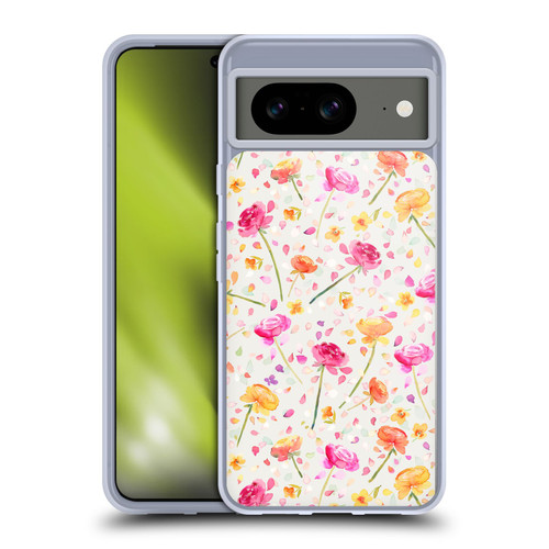Ninola Pastel Beautiful Floral Buttercups Roses Coral Soft Gel Case for Google Pixel 8