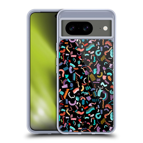 Ninola Patterns Cute Curly Shapes Black Soft Gel Case for Google Pixel 8