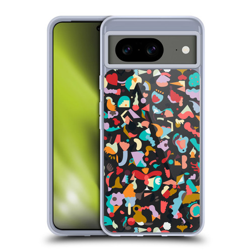 Ninola Patterns Imaginary Geo Animals Black Soft Gel Case for Google Pixel 8