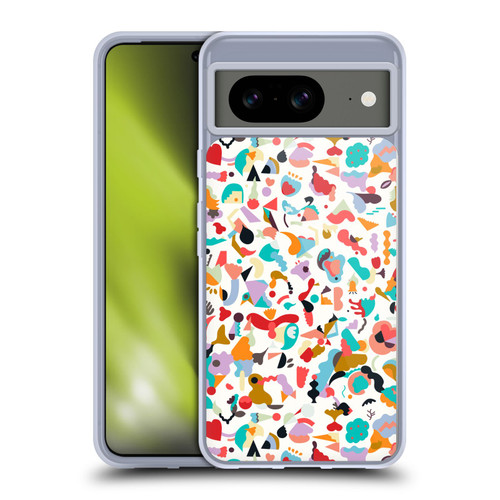 Ninola Patterns Imaginary Geo Animals White Soft Gel Case for Google Pixel 8