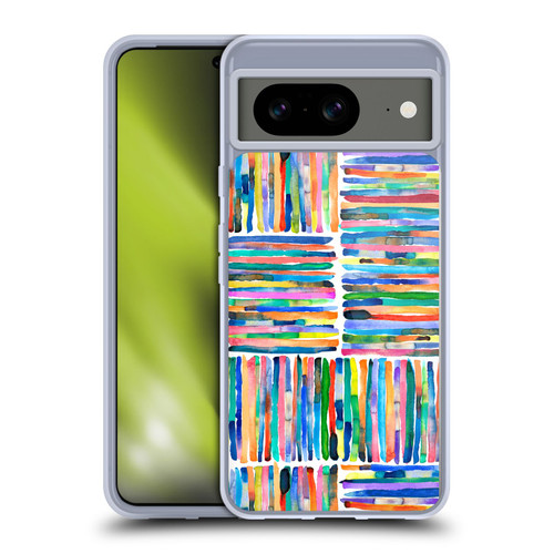 Ninola Watercolor Patterns Handpainted Stripes Soft Gel Case for Google Pixel 8