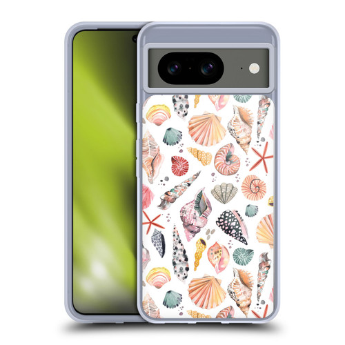 Ninola Watercolor Patterns Sea Shells Spicy Orange Soft Gel Case for Google Pixel 8