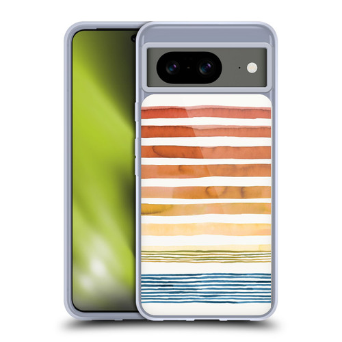 Ninola Watercolor Patterns Stripes Sunset Summer Soft Gel Case for Google Pixel 8