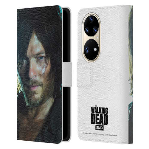 AMC The Walking Dead Characters Daryl Leather Book Wallet Case Cover For Huawei P50 Pro