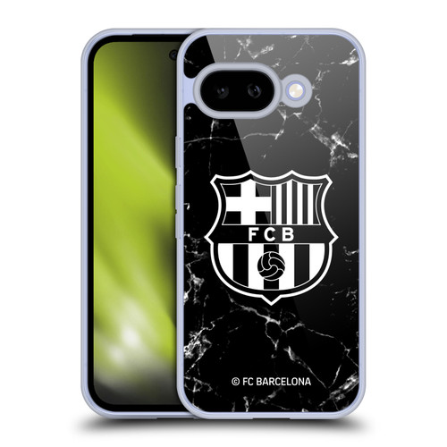 FC Barcelona Crest Patterns Black Marble Soft Gel Case for Google Pixel 9A