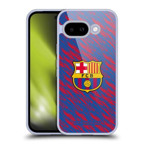 FC Barcelona Crest Patterns Glitch Soft Gel Case for Google Pixel 9A