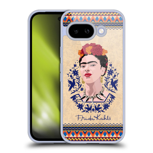 Frida Kahlo Portrait Navy Blue Soft Gel Case for Google Pixel 9A