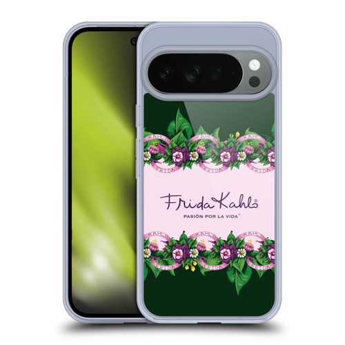 Frida Kahlo Purple Florals Border Soft Gel Case for Google Pixel 10