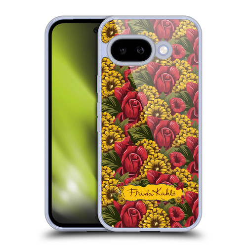 Frida Kahlo Red Florals Pattern Soft Gel Case for Google Pixel 9A