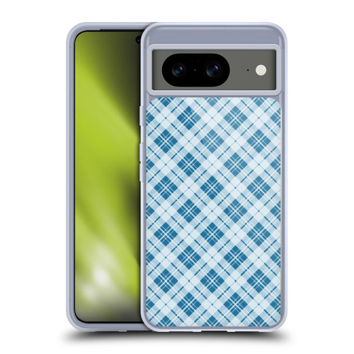 PLdesign Christmas Light Blue Tartan Soft Gel Case for Google Pixel 8