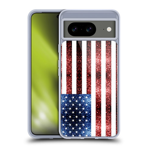 PLdesign Flags USA Glitters Soft Gel Case for Google Pixel 8