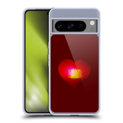 PLdesign Geometric Burning Heart Soft Gel Case for Google Pixel 8 Pro