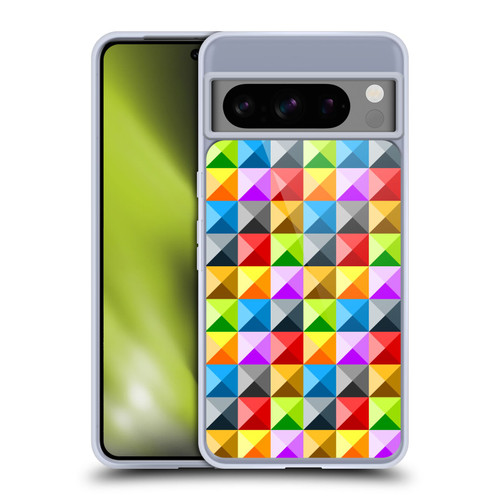 PLdesign Geometric Colourful Quarter Soft Gel Case for Google Pixel 8 Pro