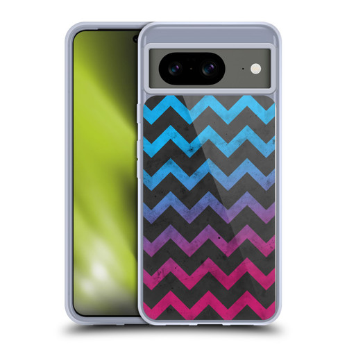 PLdesign Geometric Patterns Blue Pink Ombre Vintage Soft Gel Case for Google Pixel 8