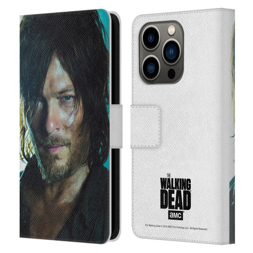 AMC The Walking Dead Characters Daryl Leather Book Wallet Case Cover For Apple iPhone 14 Pro