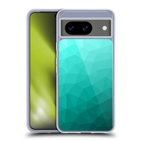 PLdesign Geometric Patterns Turquoise Gradient Mesh Soft Gel Case for Google Pixel 8