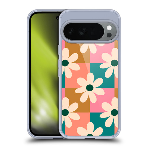 Gabriela Thomeu Retro Daisy Checkered Colors Soft Gel Case for Google Pixel 10