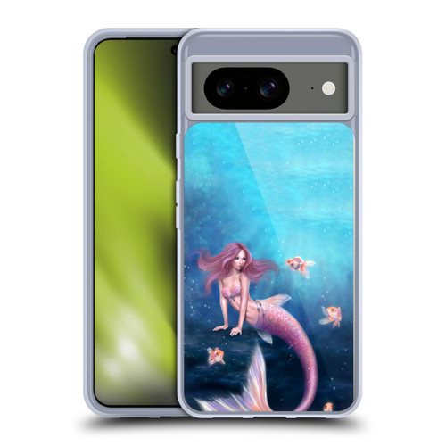Rachel Anderson Art Pink Haired Mermaid With Goldfish Soft Gel Case for Google Pixel 8