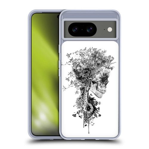 Riza Peker Skulls 6 Black And White Soft Gel Case for Google Pixel 8