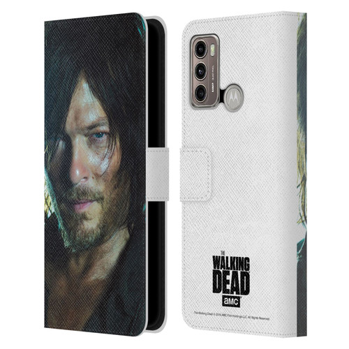 AMC The Walking Dead Characters Daryl Leather Book Wallet Case Cover For Motorola Moto G60 / Moto G40 Fusion