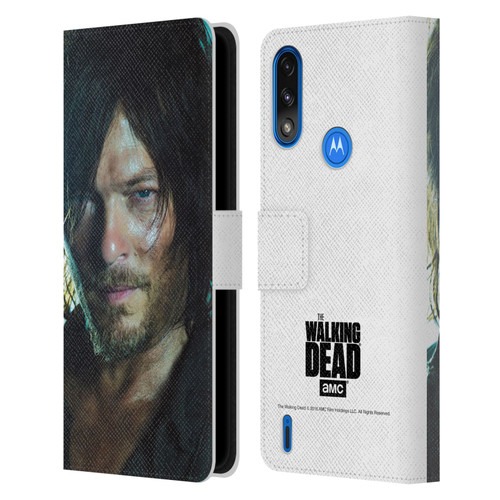 AMC The Walking Dead Characters Daryl Leather Book Wallet Case Cover For Motorola Moto E7 Power / Moto E7i Power