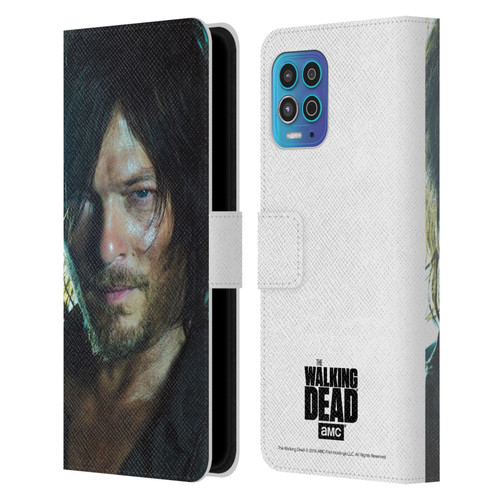 AMC The Walking Dead Characters Daryl Leather Book Wallet Case Cover For Motorola Moto G100
