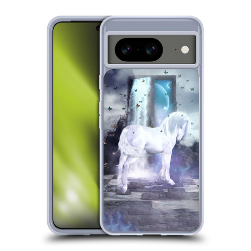 Simone Gatterwe Pegasus And Unicorns Silver Unicorn Soft Gel Case for Google Pixel 8