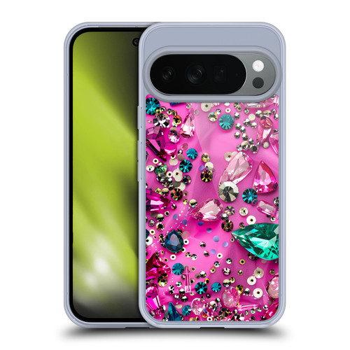 Haroulita Fancy Pattern Gemstones Hot Pink Soft Gel Case for Google Pixel 10
