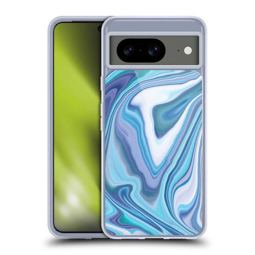 Suzan Lind Marble Dark Blue Pastel Soft Gel Case for Google Pixel 8