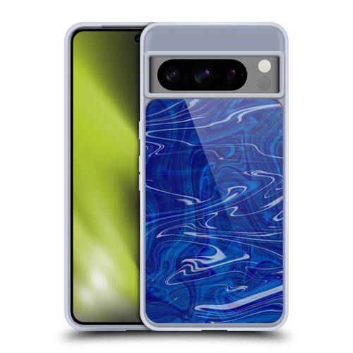 Suzan Lind Marble Dark Blue Soft Gel Case for Google Pixel 8 Pro