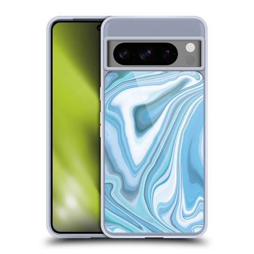 Suzan Lind Marble Light Blue Pastel Soft Gel Case for Google Pixel 8 Pro