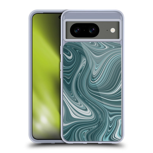 Suzan Lind Marble Swirls Teal Soft Gel Case for Google Pixel 8