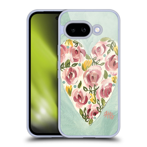 Haley Bush Floral Painting Valentine Heart Soft Gel Case for Google Pixel 9A