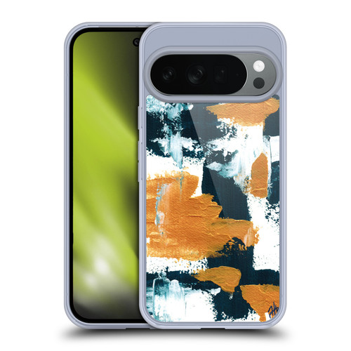 Haley Bush Pattern Painting Abstract Navy Gold White Soft Gel Case for Google Pixel 10