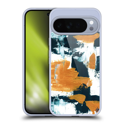 Haley Bush Pattern Painting Abstract Navy Gold White Soft Gel Case for Google Pixel 10 Pro XL