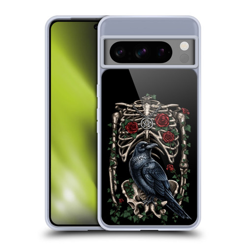Sarah Richter Animals Gothic Black Crow & Skeleton Soft Gel Case for Google Pixel 8 Pro