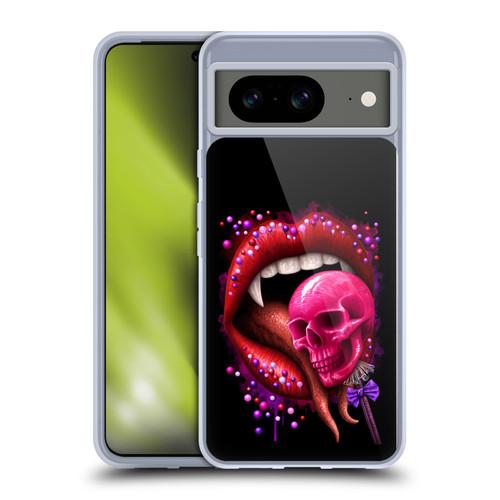 Sarah Richter Skulls Red Vampire Candy Lips Soft Gel Case for Google Pixel 8