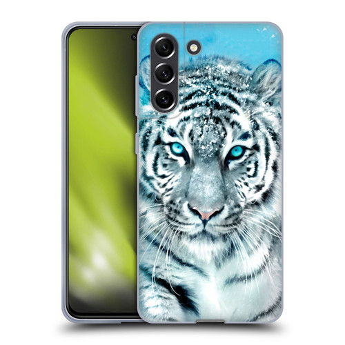 Aimee Stewart Animals White Tiger Soft Gel Case for Samsung Galaxy S21 FE 5G