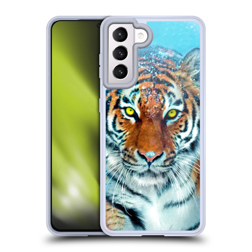 Aimee Stewart Animals Yellow Tiger Soft Gel Case for Samsung Galaxy S21 5G