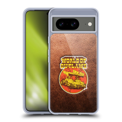 World of Outlaws Western Graphics Sprint Car Leather Print Soft Gel Case for Google Pixel 8